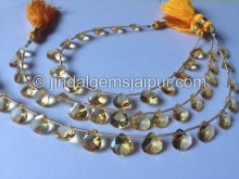 Citrine Concave Heart Shape Beads